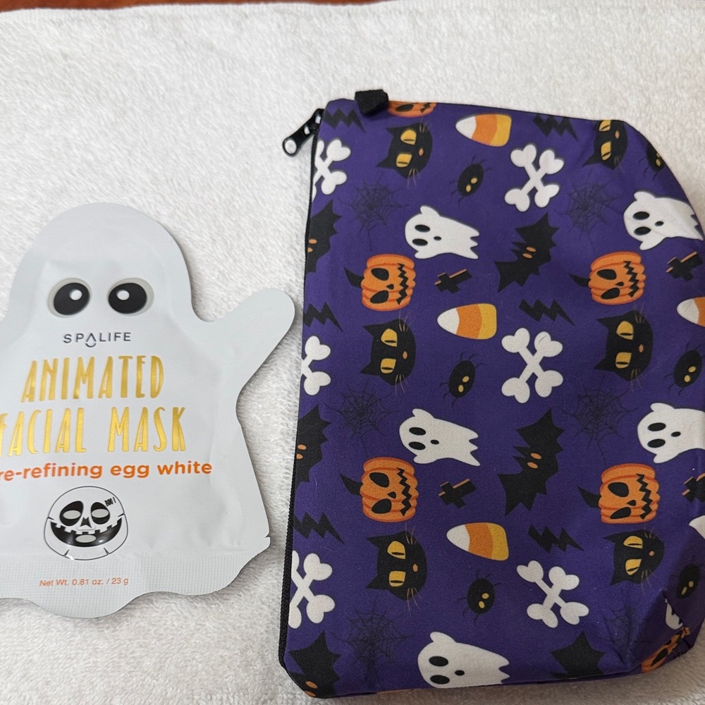 Alife Halloween Cosmetic Bag - Purple and Orange- with animated facial mask